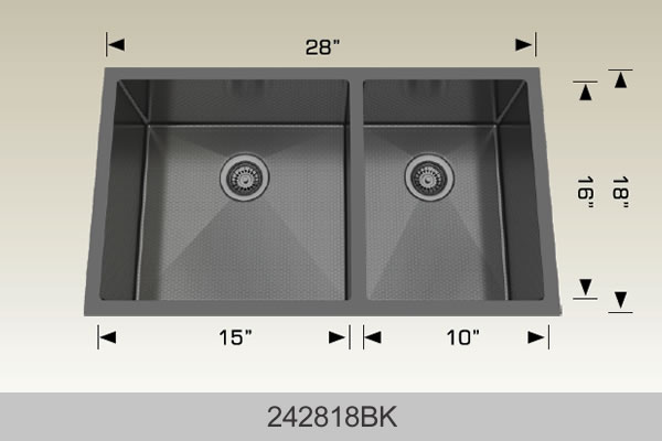 BOSCO 242818BK Textured Titanium Series Sink