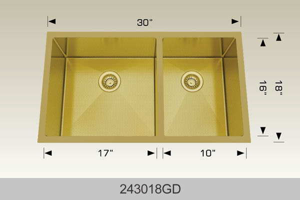 BOSCO 243018GD Textured Titanium Series Sink