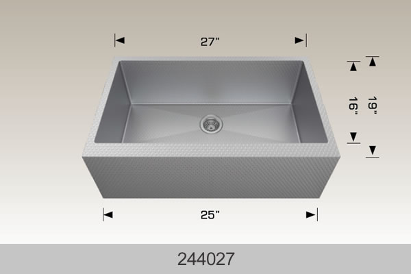 BOSCO 244027 Textured Titanium Apron Sink Series Sink