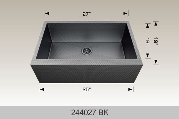BOSCO 244027BK Textured Titanium Apron Sink Series Sink