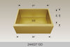 BOSCO 244027GD Textured Titanium Apron Sink Series Sink