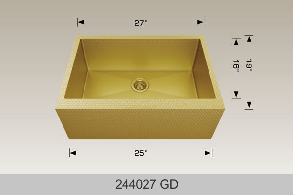 BOSCO 244027GD Textured Titanium Apron Sink Series Sink