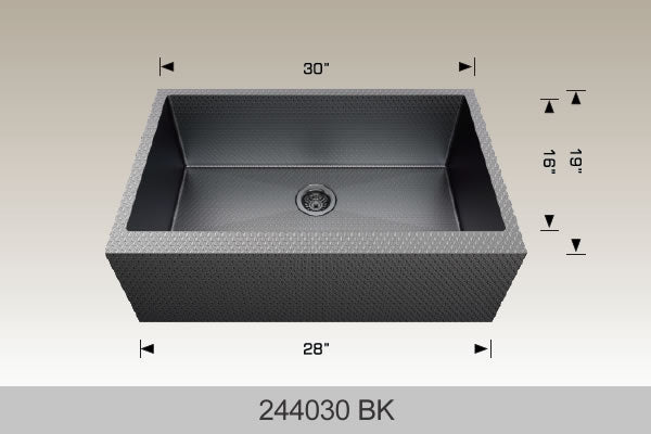 BOSCO 244030BK Textured Titanium Apron Sink Series Sink