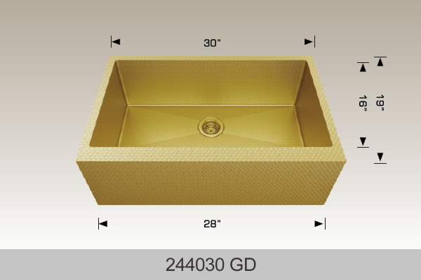 BOSCO 244030GD Textured Titanium Apron Sink Series Sink
