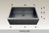 BOSCO 244033BK Textured Titanium Apron Sink Series Sink