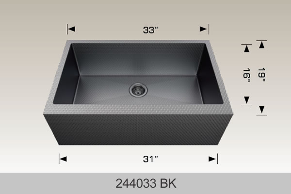 BOSCO 244033BK Textured Titanium Apron Sink Series Sink