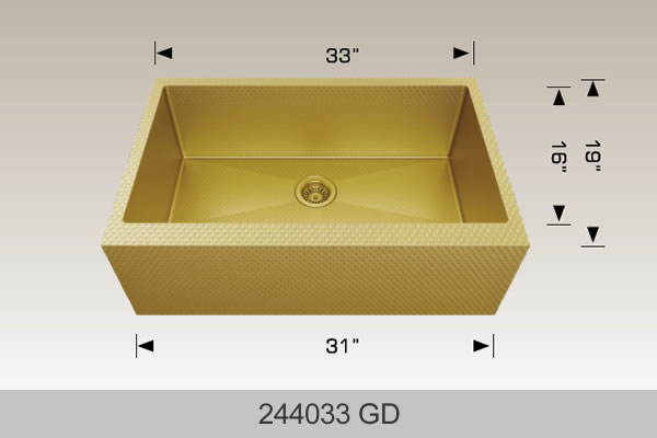 BOSCO 244033GD Textured Titanium Apron Sink Series Sink