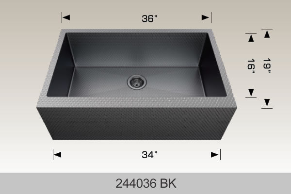 BOSCO 244036BK Textured Titanium Apron Sink Series Sink