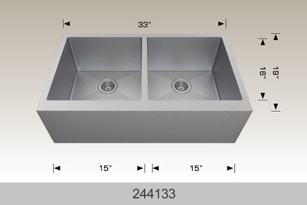 BOSCO 244133 Textured Titanium Apron Sink Series Sink