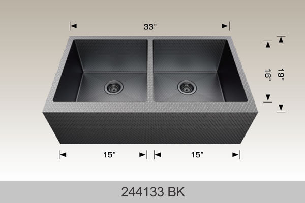 BOSCO 244133BK Textured Titanium Apron Sink Series Sink