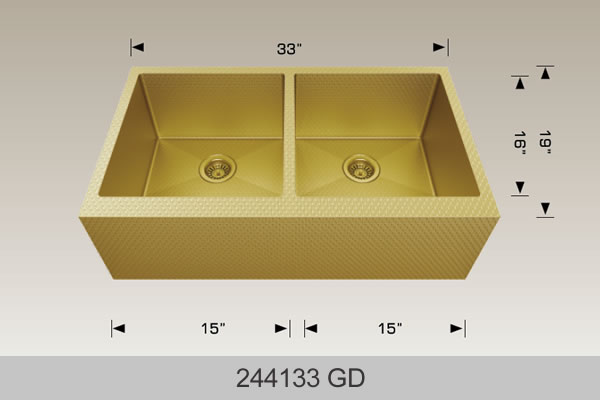 BOSCO 244133GD Textured Titanium Apron Sink Series Sink