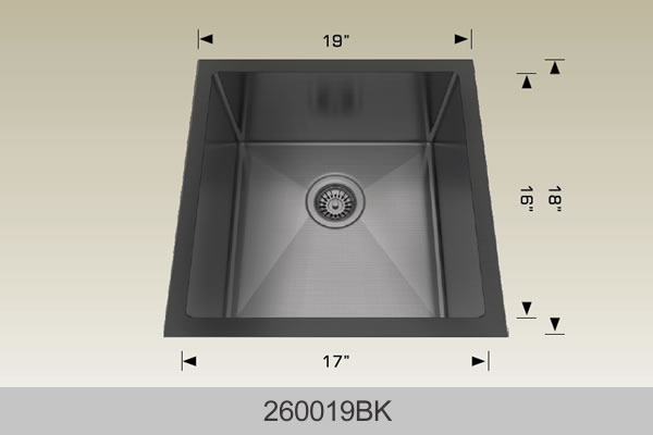 BOSCO 260019BK Textured Standard Series Sink