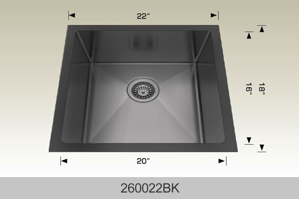 BOSCO 260022BK Textured Standard Series Sink