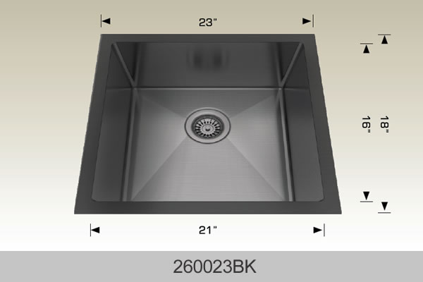 BOSCO 260023BK Textured Standard Series Sink