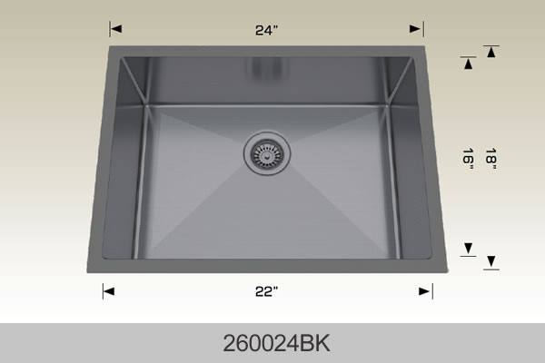 BOSCO 260024BK Textured Standard Series Sink
