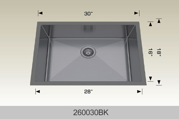 BOSCO 260030BK Textured Standard Series Sink