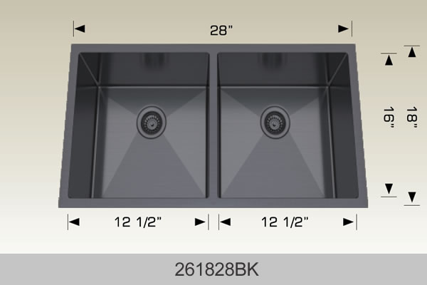BOSCO 261828BK Textured Standard Series Sink