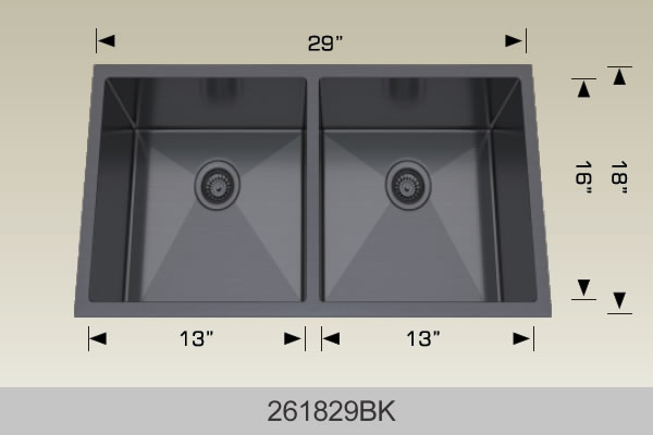 BOSCO 261829BK Textured Standard Series Sink