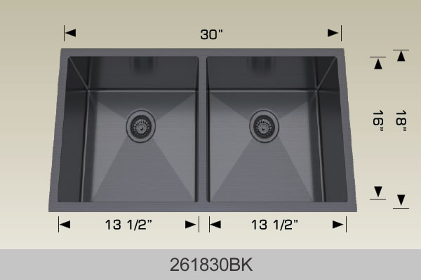 BOSCO 261830BK Textured Standard Series Sink