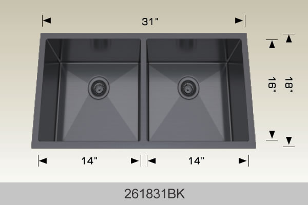 BOSCO 261831BK Textured Standard Series Sink
