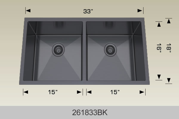BOSCO 261833BK Textured Standard Series Sink