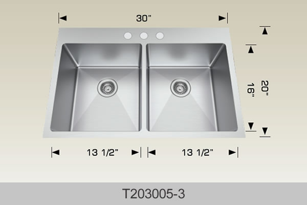 BOSCO T203005-3 Universal Design Series Sink