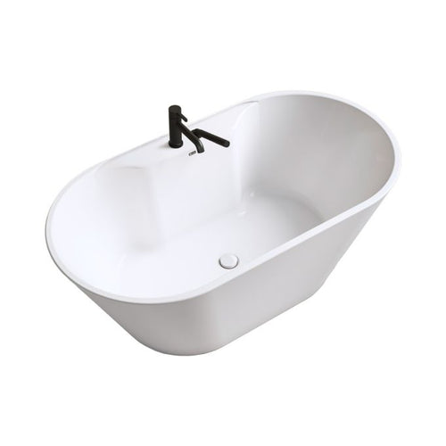 Kalia Kalma & Basico - Acrylic freestanding bathtub et Basico 2-piece deckmount tub filler