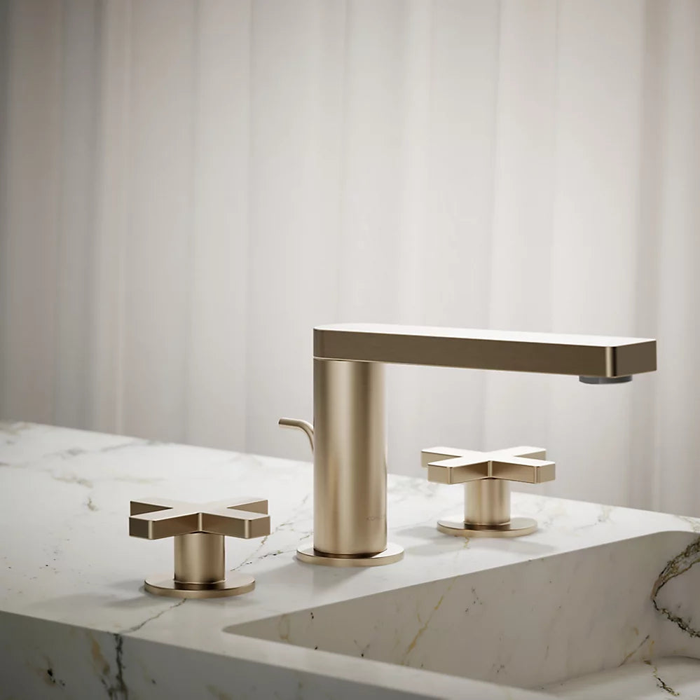 Composed® Widespread bathroom sink faucet with Cross handles, 1.2 gpm