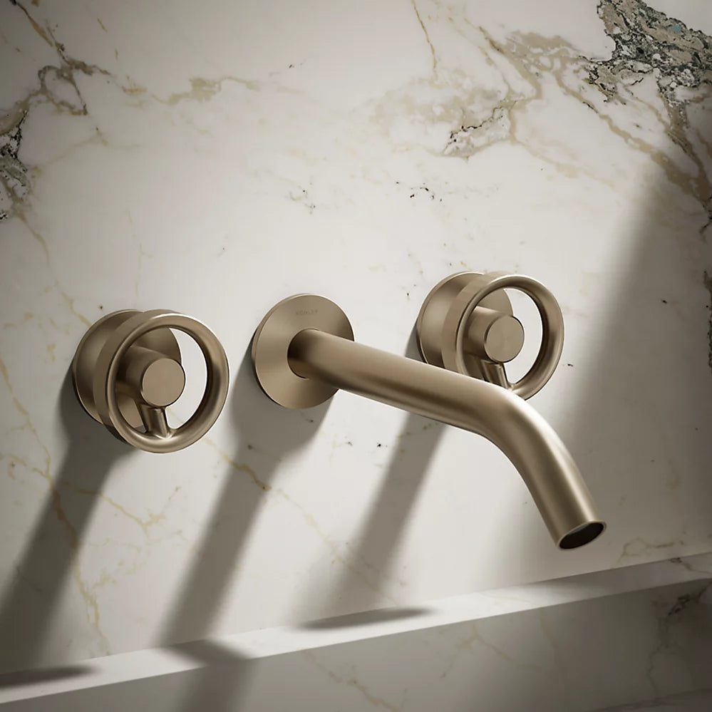 Components® Wall-mount bathroom sink faucet Industrial handle trim