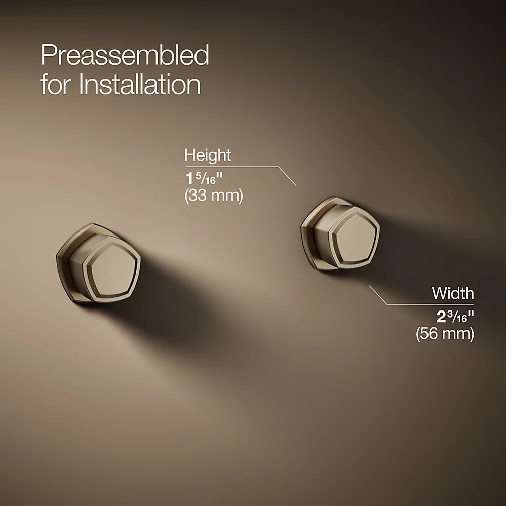 Occasion® Wall-mount bathroom sink faucet Knob handle trim, 1.2 gpm