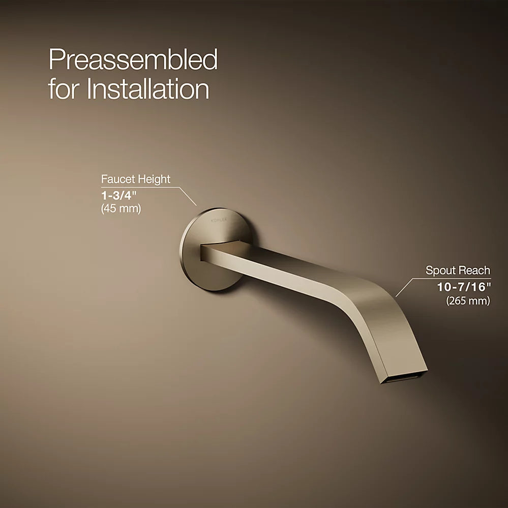 Components® Wall-mount bathroom sink faucet spout with Ribbon design, 1.2 gpm