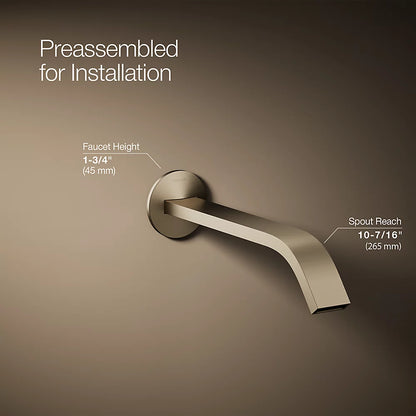 Components® Wall-mount bathroom sink faucet spout with Ribbon design, 1.2 gpm