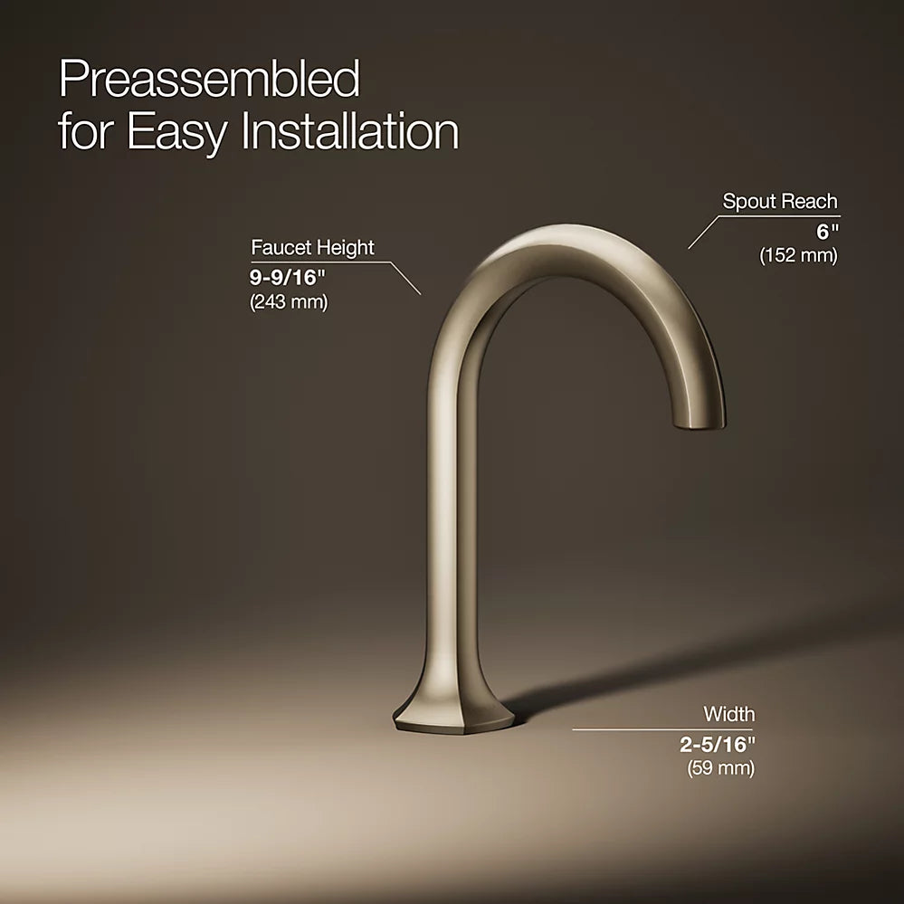 Occasion® Bathroom sink faucet spout with Cane design, 0.5 gpm
