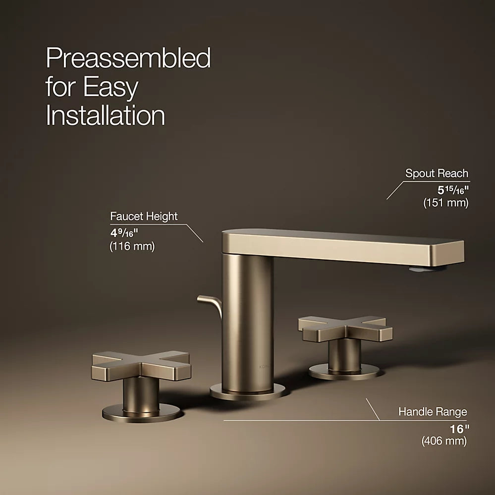 Composed® Widespread bathroom sink faucet with Cross handles, 1.2 gpm