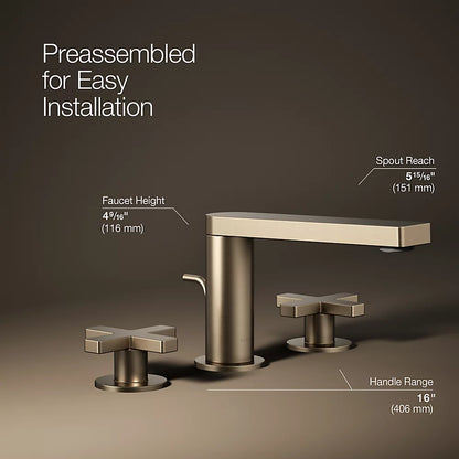 Composed® Widespread bathroom sink faucet with Cross handles, 1.2 gpm