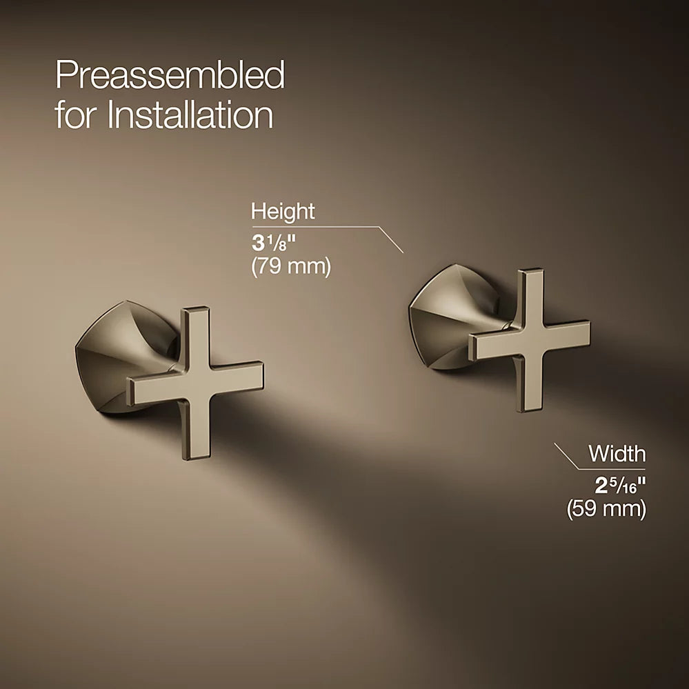 Occasion® Wall-mount bathroom sink faucet Cross handle trim, 1.2 gpm