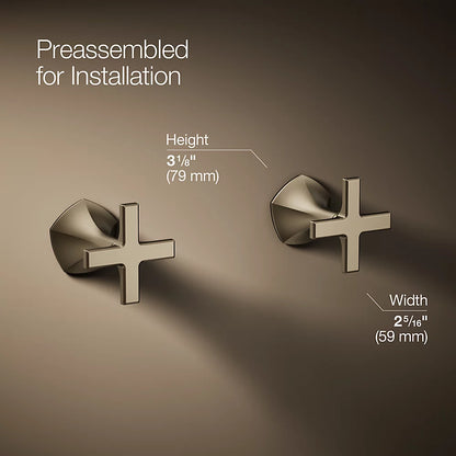 Occasion® Wall-mount bathroom sink faucet Cross handle trim, 1.2 gpm