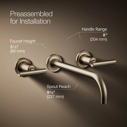 Purist® Wall-mount bathroom sink faucet trim with Lever handles, 1.2 gpm