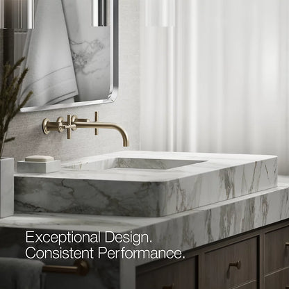 Purist® Wall-mount bathroom sink faucet trim with Cross handles, 1.2 gpm