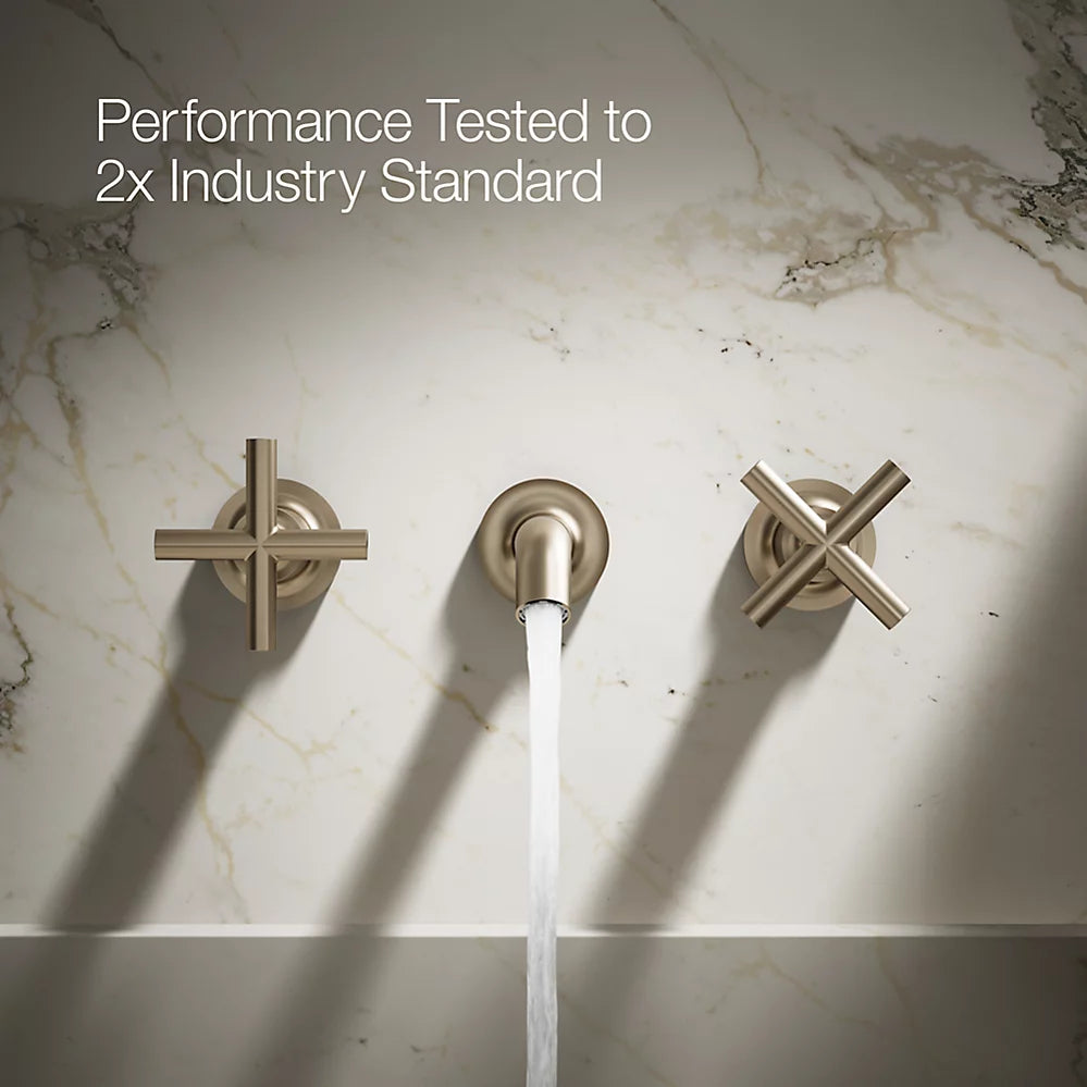 Purist® Wall-mount bathroom sink faucet trim with Cross handles, 1.2 gpm