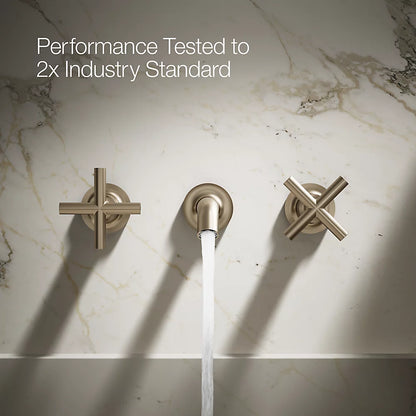 Purist® Wall-mount bathroom sink faucet trim with Cross handles, 1.2 gpm