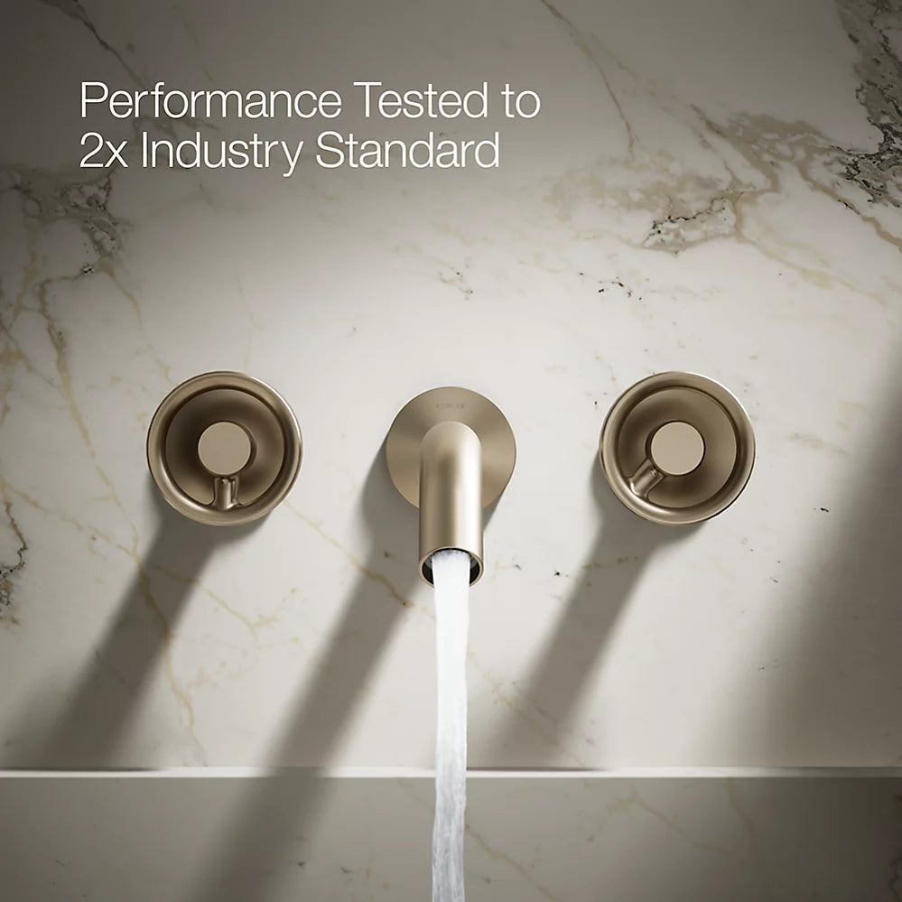 Components® Wall-mount bathroom sink faucet Industrial handle trim