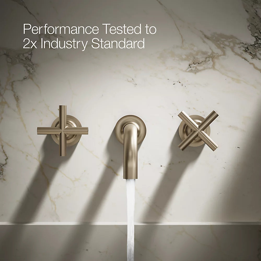 Purist® Wall-mount bathroom sink faucet trim with Cross handles, 1.2 gpm