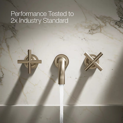 Purist® Wall-mount bathroom sink faucet trim with Cross handles, 1.2 gpm