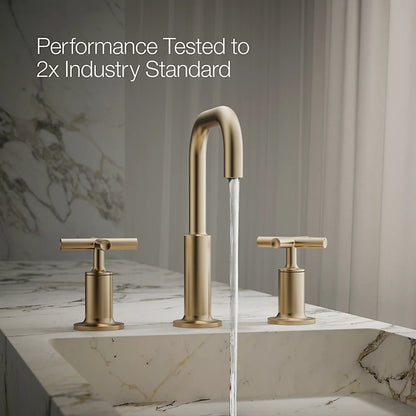 Purist® Widespread bathroom sink faucet with Cross handles, 1.2 gpm