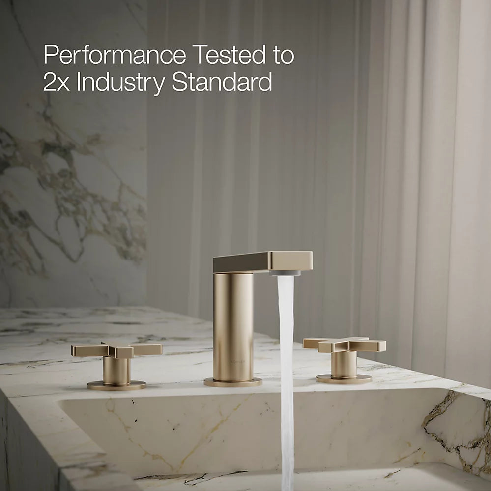 Composed® Widespread bathroom sink faucet with Cross handles, 1.2 gpm