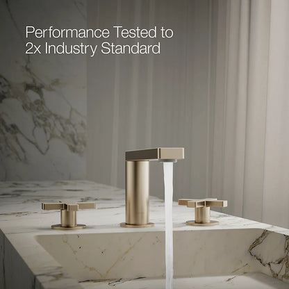 Composed® Widespread bathroom sink faucet with Cross handles, 1.2 gpm