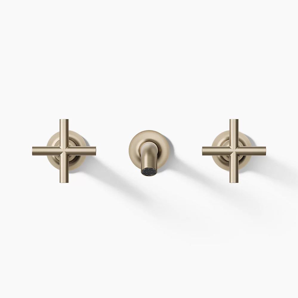 Purist® Wall-mount bathroom sink faucet trim with Cross handles, 1.2 gpm