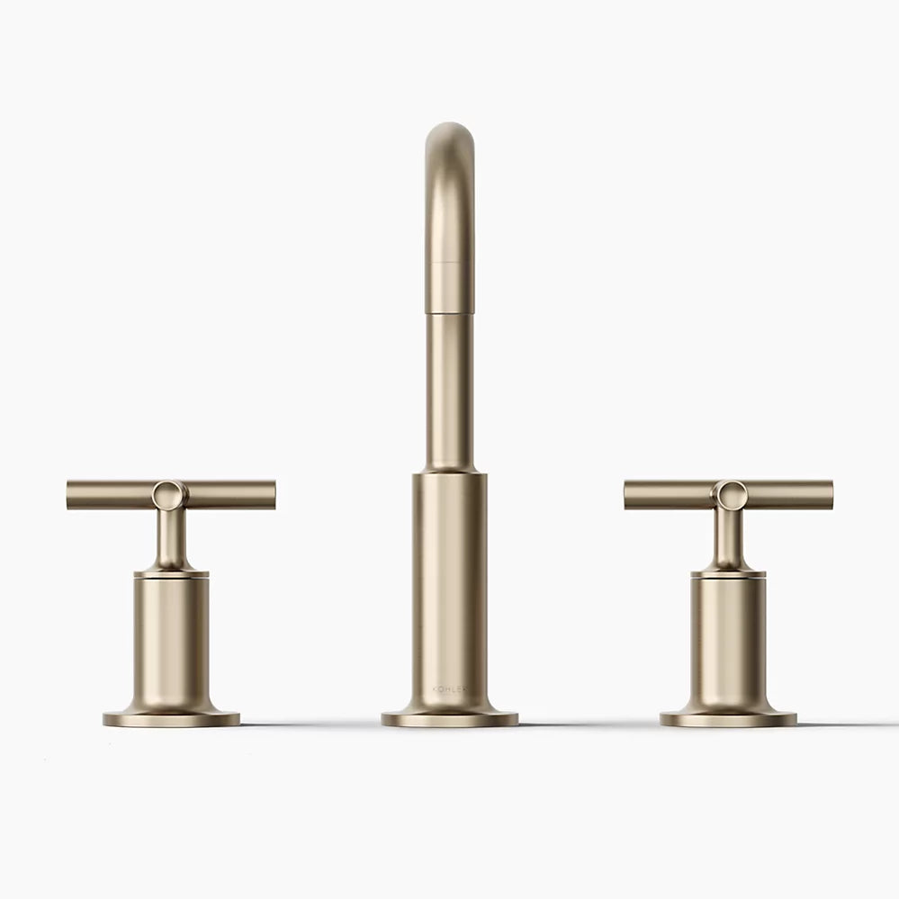 Purist® Widespread bathroom sink faucet with Cross handles, 1.2 gpm