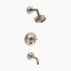 Purist® Rite-Temp® bath and shower trim kit with push-button diverter and cross handle, 2.5 gpm